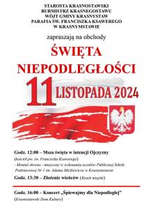 Obchody święta niepodległości 11 listopada 2024